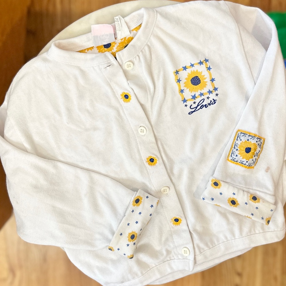 Vintage 6x Little Levi’s Cardigan Sunflower Sweater